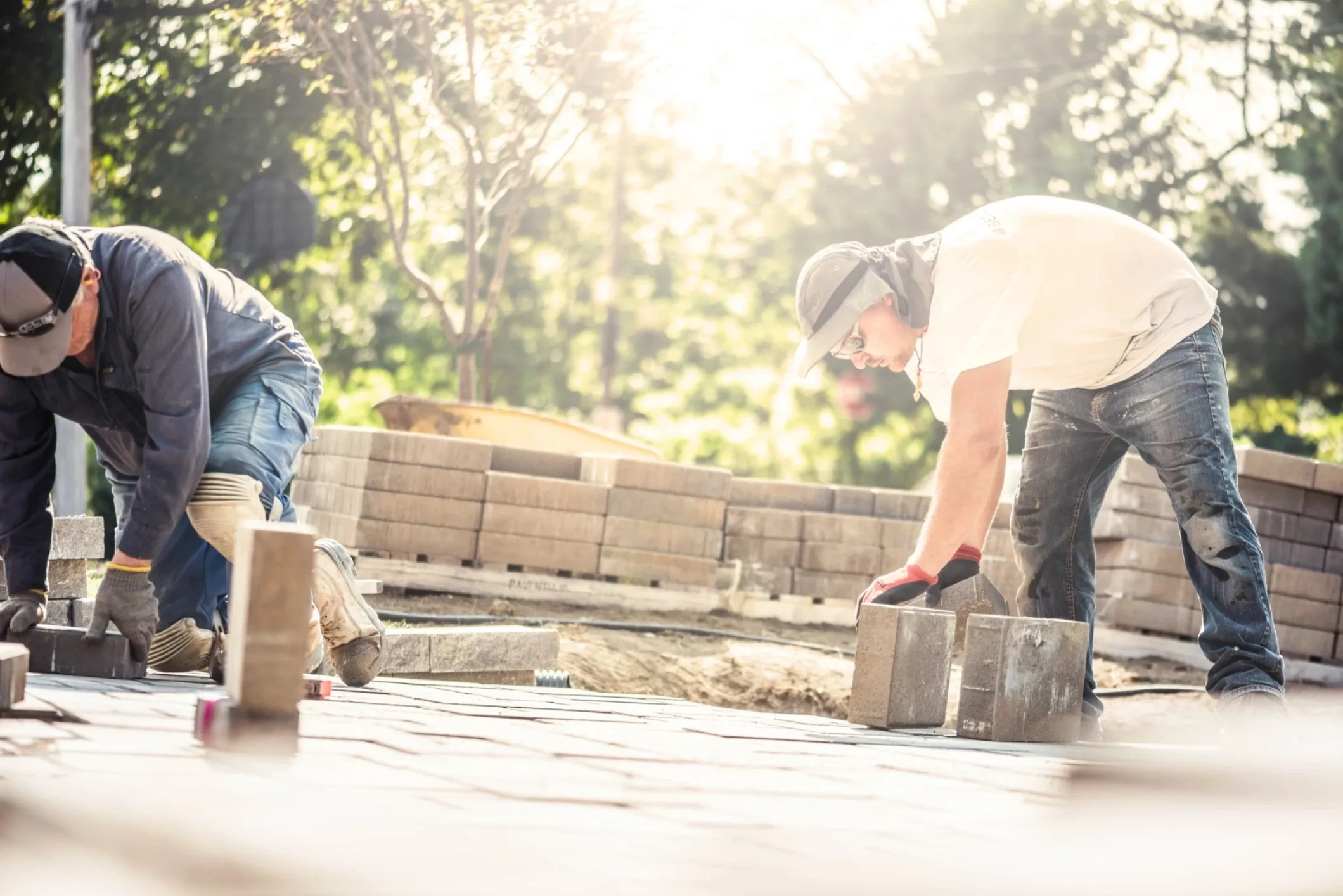 Beautiful outdoor patio hardscape project